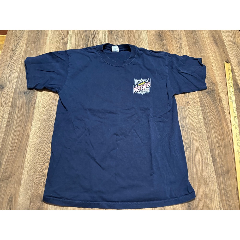 Gildan Shirt Mens Size L Navy Blue 2005 Wrangler National Finals Rodeo Vegas